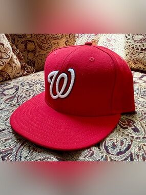 Washington Nationals 2015 New Era Official On-Field Hat 7 1/2 Red MLB Baseball